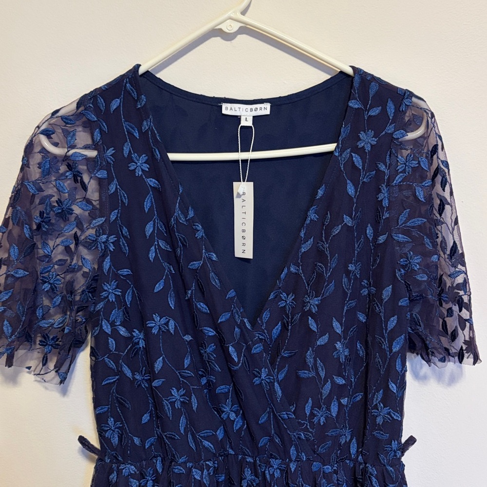 Baltic Born Navy Blue Floral Lace Maxi Dress - Picture 2 of 8